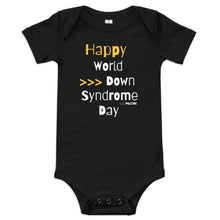 Happy World Down syndrome day Baby short sleeve onesie with QR CODE on back with explanation