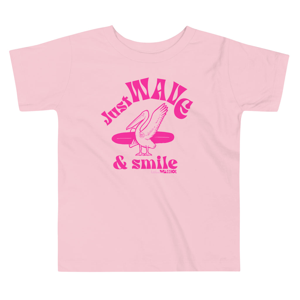 Just wave - pink Toddler Short Sleeve Tee – Littlest Warrior