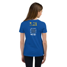 Happy World Down syndrome Day Youth Short Sleeve Tee with QR CODE on back with explanation