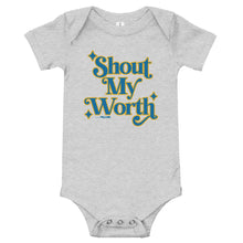 Shout My Worth (2022 Design Blue and Yellow) Babies Onesie