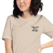 Advocate Like a Mother Embroidered (Pocket Black Thread) Adult Unisex Tee