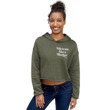 Advocate Like a Mother (White Ink) Crop Hoodie