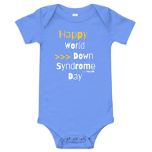 Happy World Down syndrome day Baby short sleeve onesie with QR CODE on back with explanation