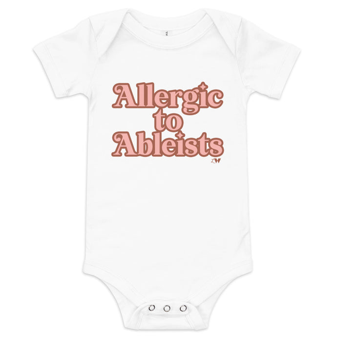 Allergic To Ablesists (Pink Ink) Babies Onesie