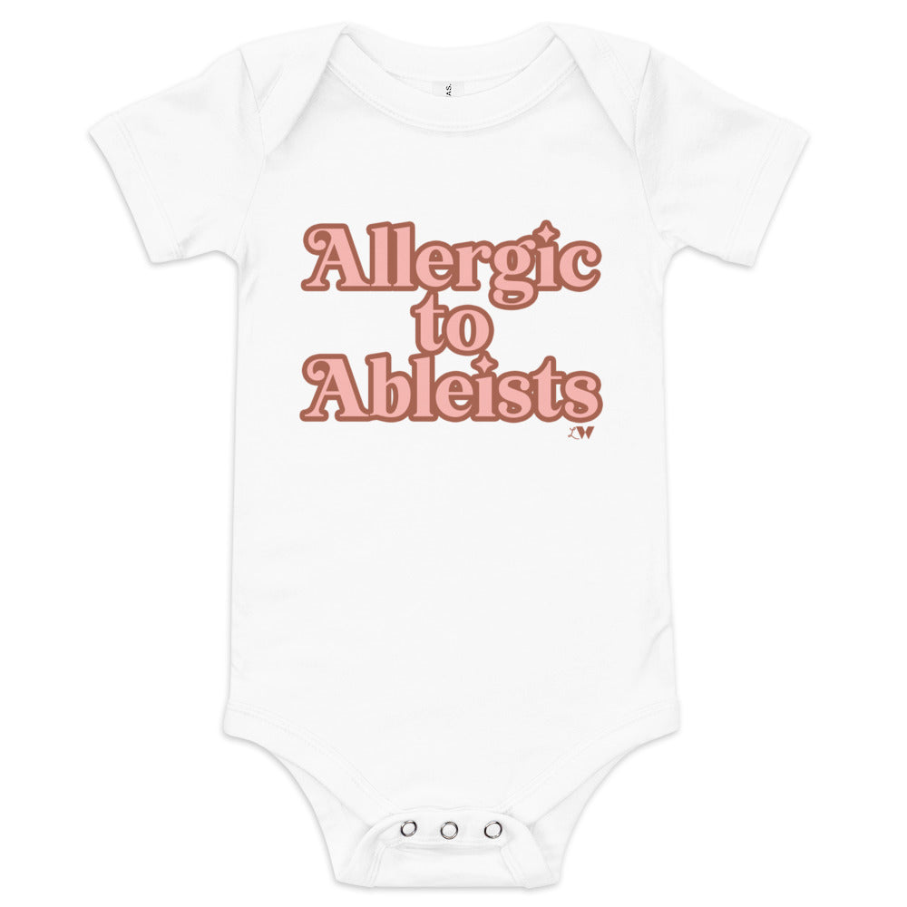 Allergic To Ablesists (Pink Ink) Babies Onesie