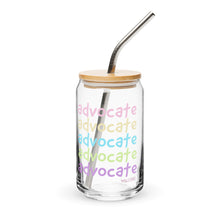 Advocate Can-shaped glass with lid & straw