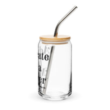Advocate like a Mother Can-shaped glass lid & straw