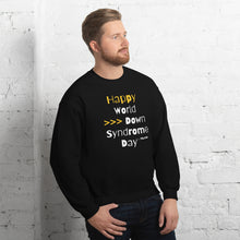 Happy World Down syndrome Day Unisex Crewneck Sweatshirt with QR CODE on back with explanation