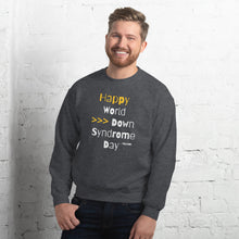 Happy World Down syndrome Day Unisex Crewneck Sweatshirt with QR CODE on back with explanation
