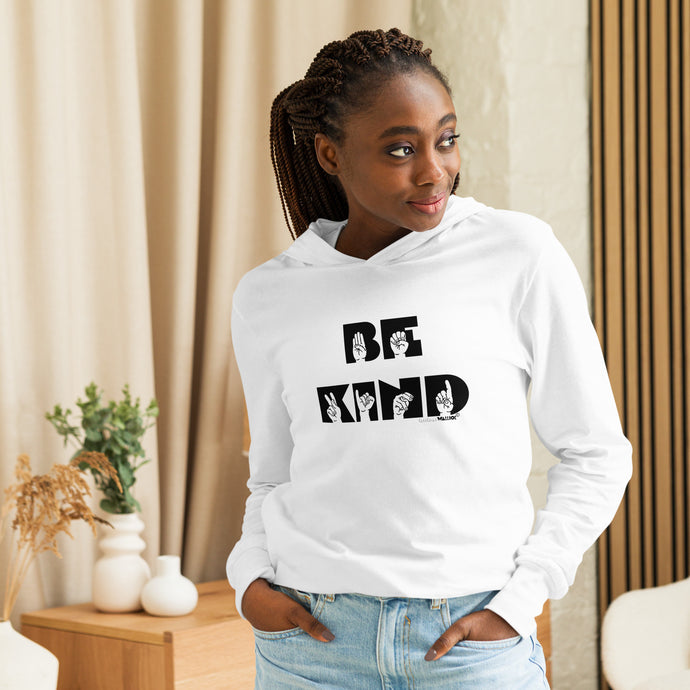 Be Kind Hooded long-sleeve tee