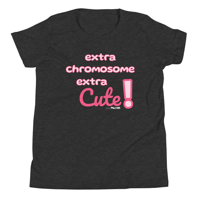 Extra Chromosome extra Cute in pink Youth Short Sleeve Tee