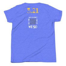 Happy World Down syndrome Day Youth Short Sleeve Tee with a QR CODE on back to scan for an explanation!