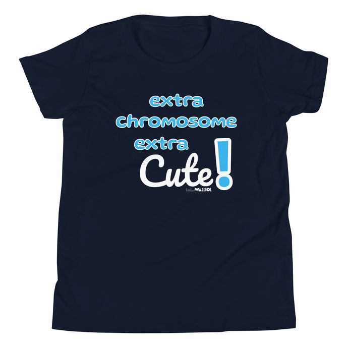 Extra Chromosome Extra Cute in blue Youth Short Sleeve tee