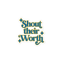 Shout Their Worth (2022 Design Blue and Yellow) Sticker
