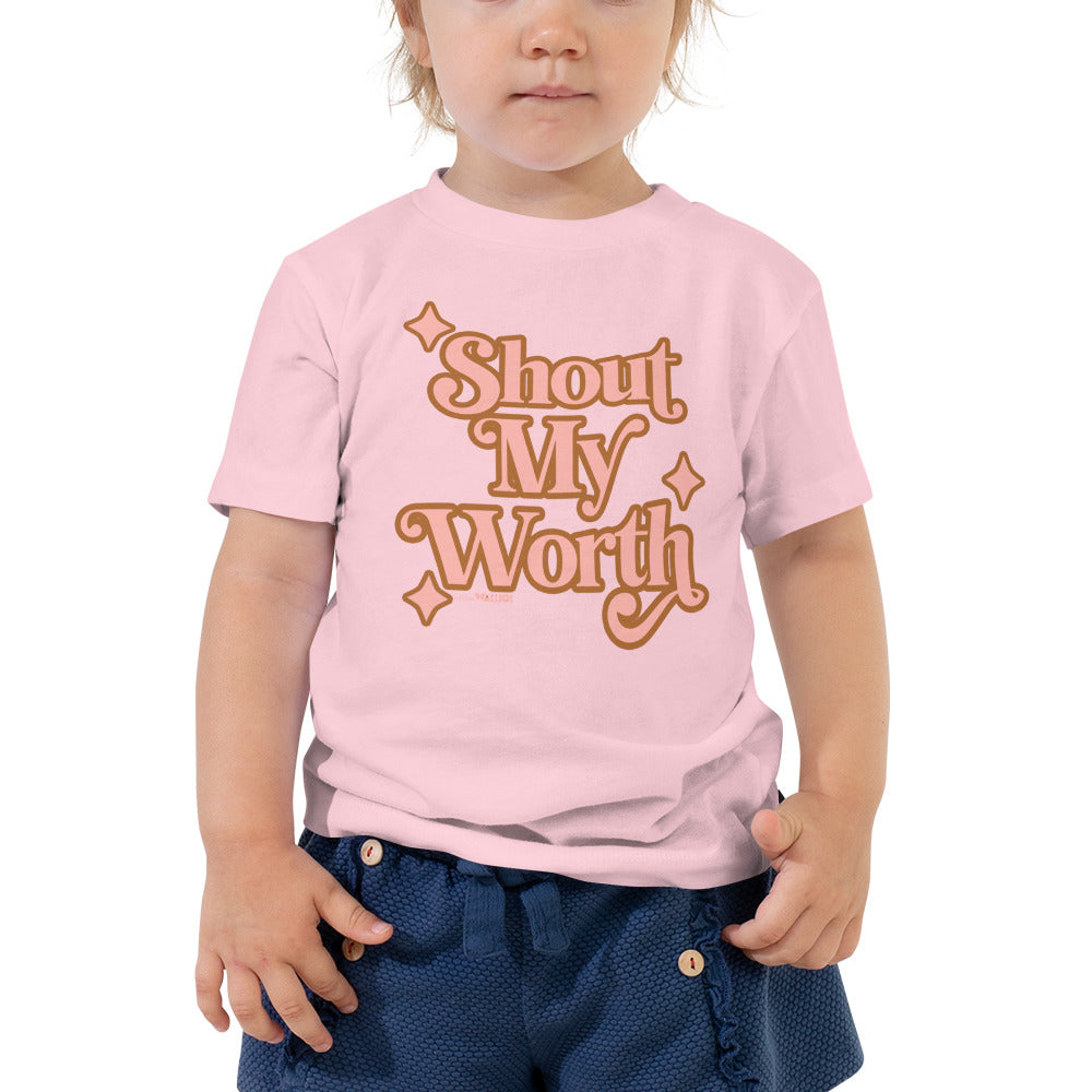 Shout My Worth (2022 Design in Pink) Kids Tee