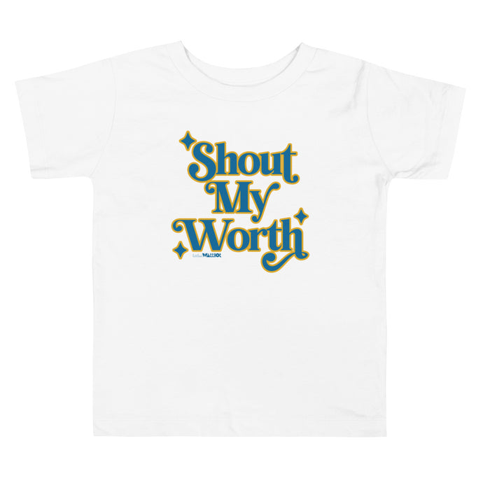Shout My Worth (2022 Design in Blue & Yellow) Kids Tee