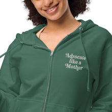 Advocate Like a Mother Front Embroidered Adult Unisex Fleece Zip Up Hoodie