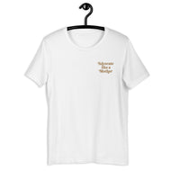 Advocate Like a Mother Embroidered (Pocket Vintage Gold Thread) Adult Unisex Tee