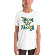 Shout My Worth (2022 Design in Blue & Yellow) Youth Tee
